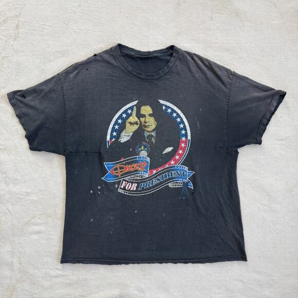 Vintage 2004 Ozzfest Ozzy Osbourne For President Black Sabbath Faded T-Shirt XL - Picture 1 of 9